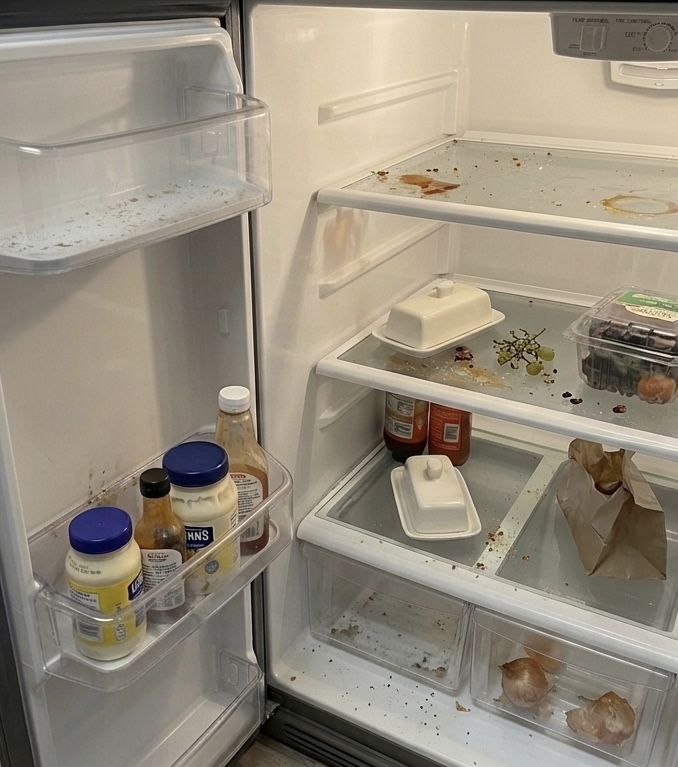 Fridge before cleaning